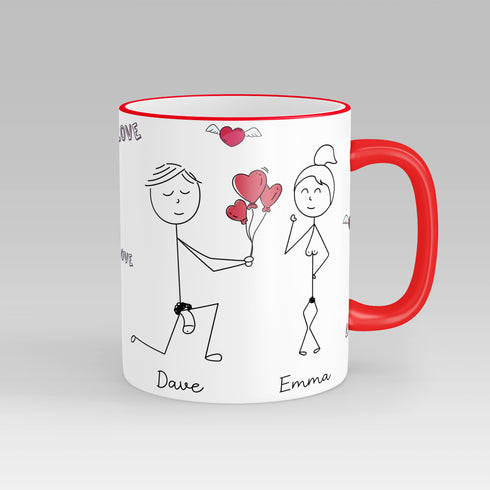 Personalised Line Drawing Couple Mug
